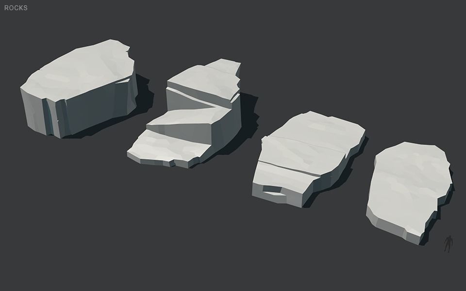 Low Poly Rocks stone sculpture Low-poly 3D model_60