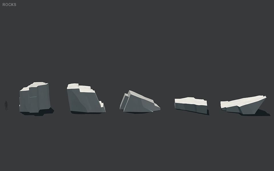 Low Poly Rocks stone sculpture Low-poly 3D model_34