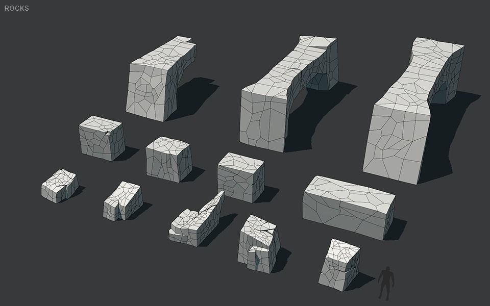 Low Poly Rocks stone sculpture Low-poly 3D model_59