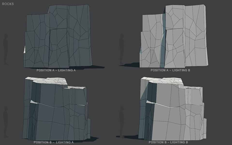 Low Poly Rocks stone sculpture Low-poly 3D model_93