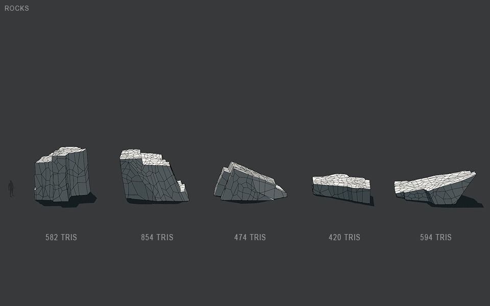 Low Poly Rocks stone sculpture Low-poly 3D model_35