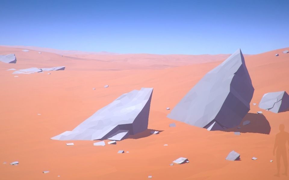 Low Poly Rocks stone sculpture Low-poly 3D model_2