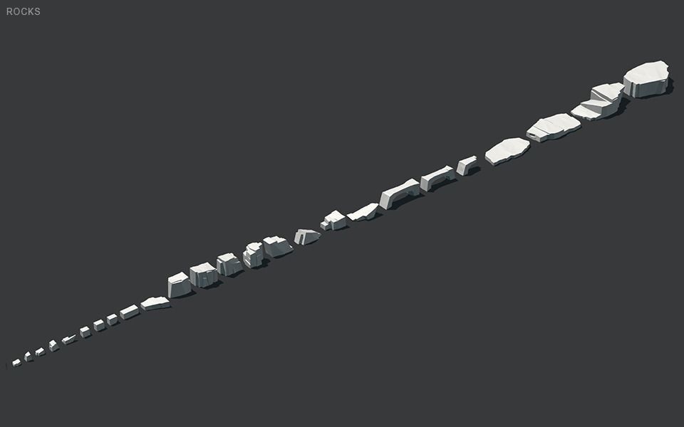 Low Poly Rocks stone sculpture Low-poly 3D model_25