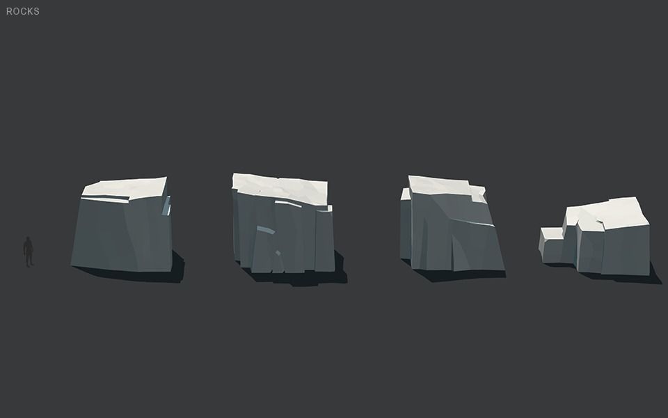 Low Poly Rocks stone sculpture Low-poly 3D model_32