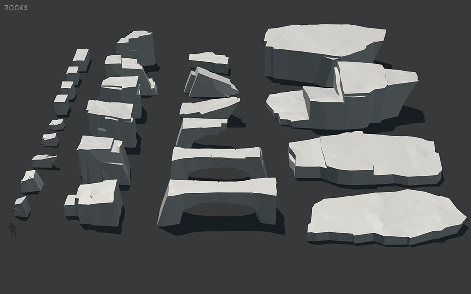 Low Poly Rocks stone sculpture Low-poly 3D model_53