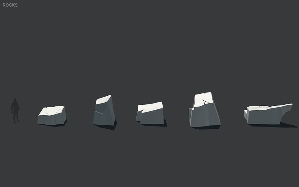 Low Poly Rocks stone sculpture Low-poly 3D model_26
