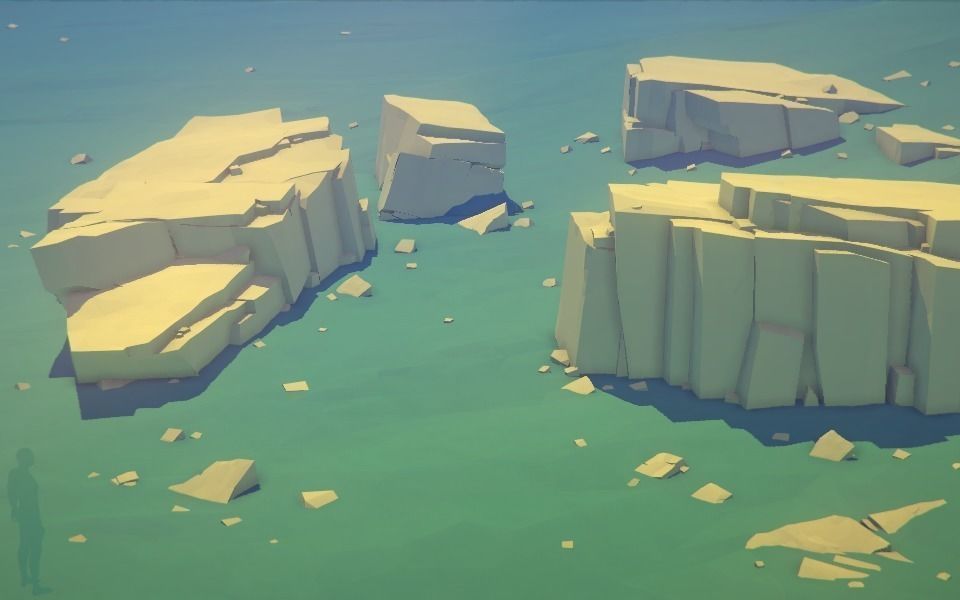 Low Poly Rocks stone sculpture Low-poly 3D model_1