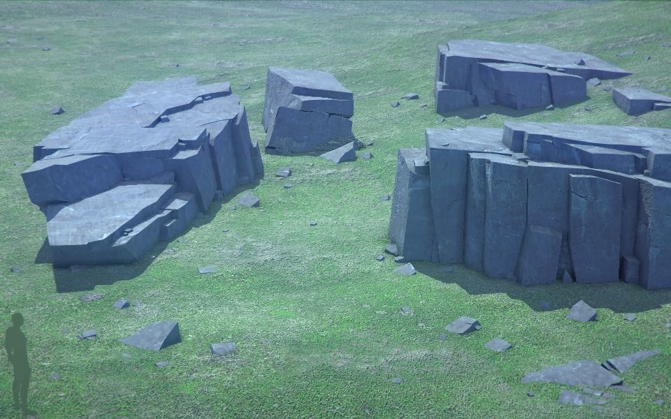 Low Poly Rocks stone sculpture Low-poly 3D model_16