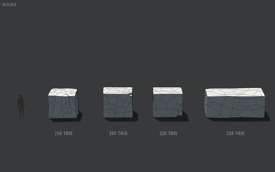 Low Poly Rocks stone sculpture Low-poly 3D model_29