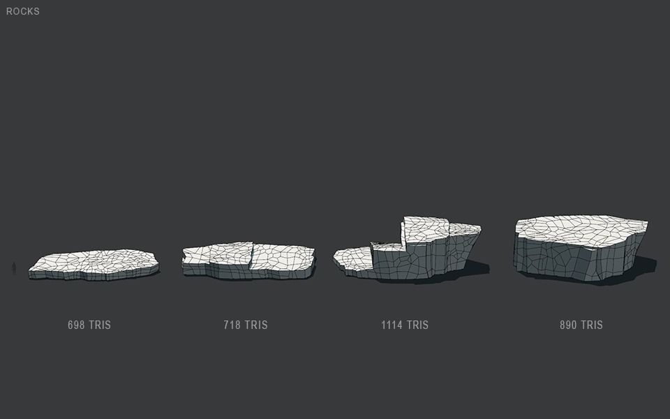 Low Poly Rocks stone sculpture Low-poly 3D model_37