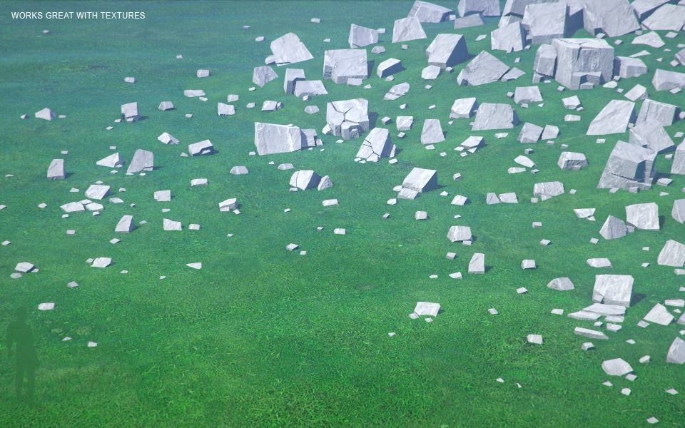 Low Poly Stones three pieces of paper Low-poly 3D model_18