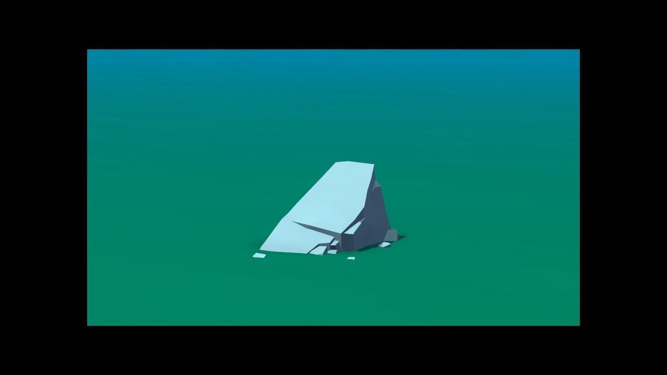 Low Poly Stones three pieces of paper Low-poly 3D model_4