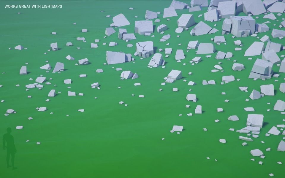 Low Poly Stones three pieces of paper Low-poly 3D model_15