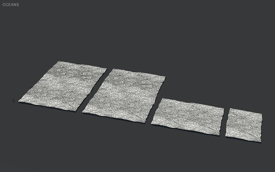 Low Poly Stones three pieces of paper Low-poly 3D model_74