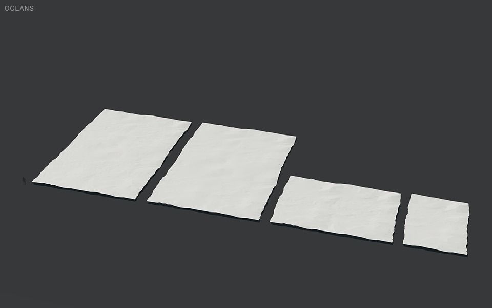 Low Poly Stones three pieces of paper Low-poly 3D model_73