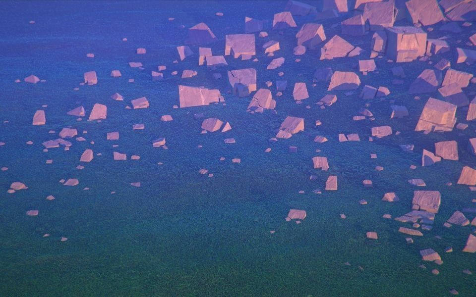 Low Poly Stones three pieces of paper Low-poly 3D model_39