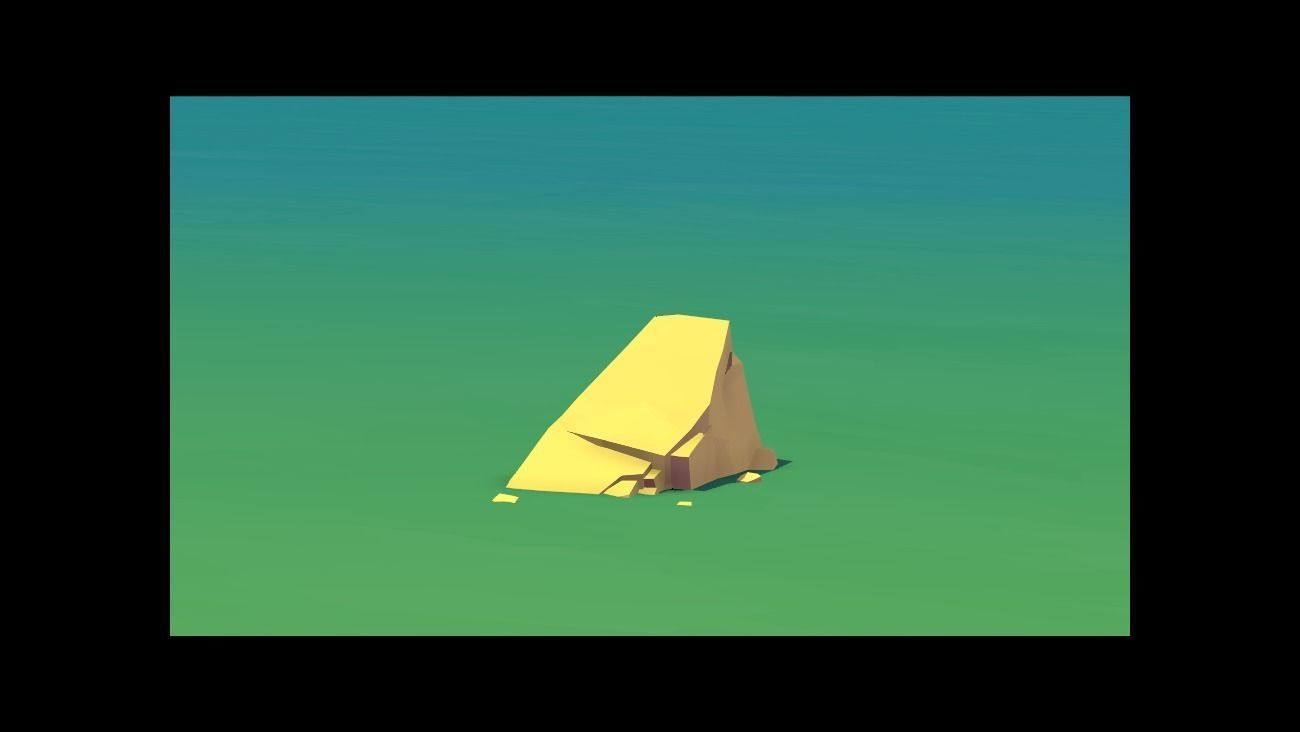 Low Poly Stones three pieces of paper Low-poly 3D model_40