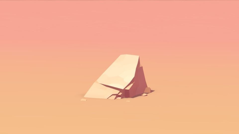 Low Poly Stones three pieces of paper Low-poly 3D model_61