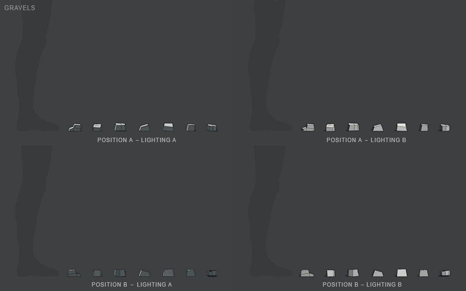 Low Poly Stones three pieces of paper Low-poly 3D model_70