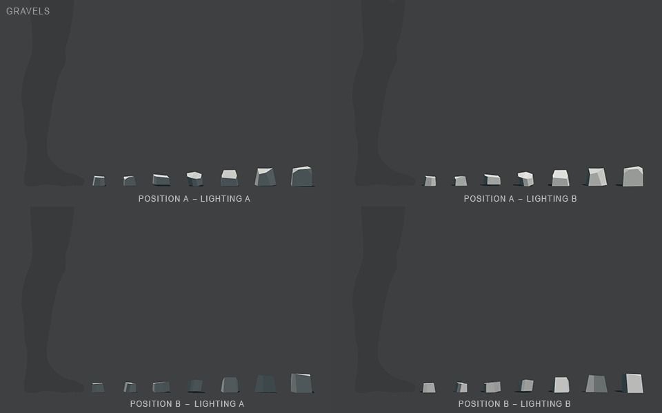 Low Poly Stones three pieces of paper Low-poly 3D model_71