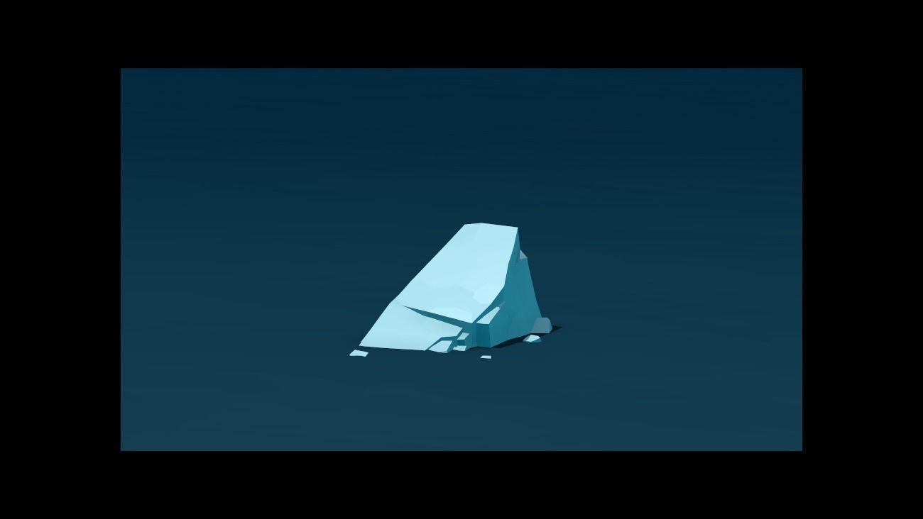 Low Poly Stones three pieces of paper Low-poly 3D model_8