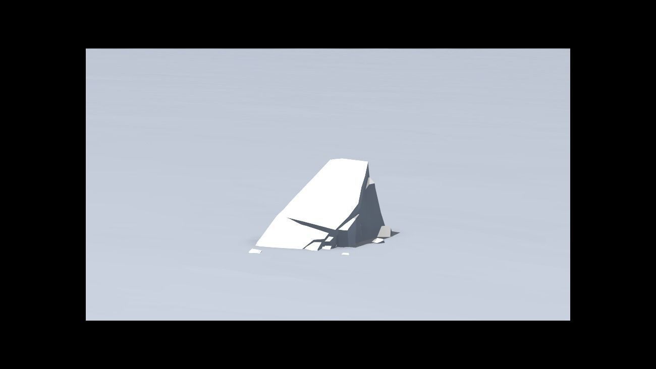 Low Poly Stones three pieces of paper Low-poly 3D model_6