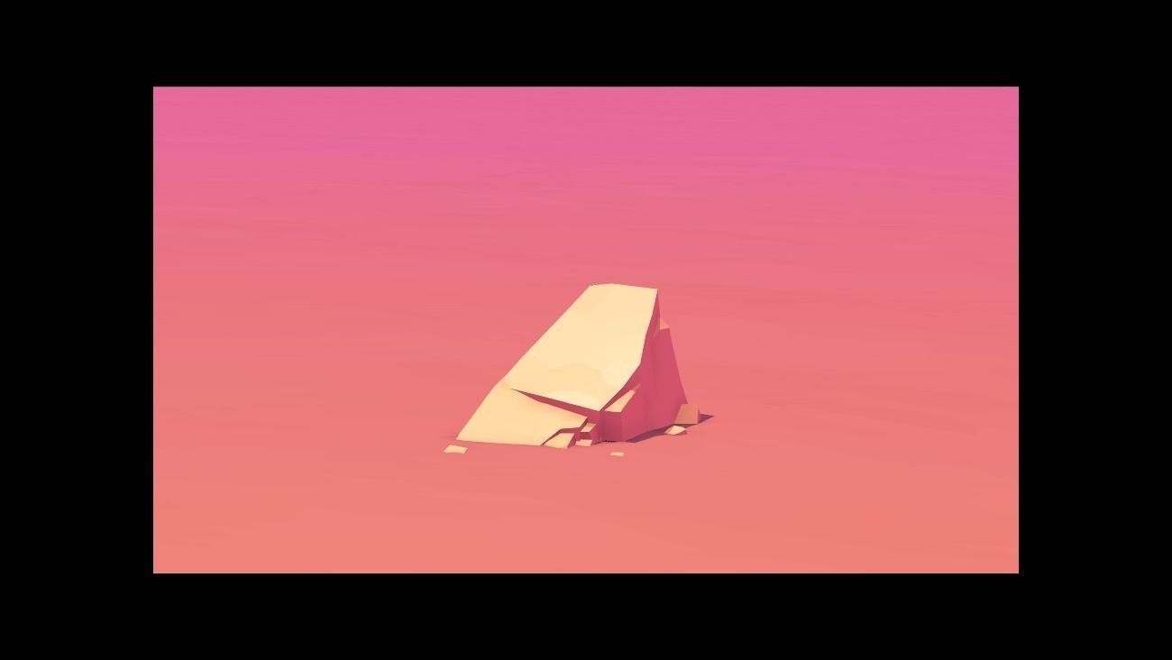 Low Poly Stones three pieces of paper Low-poly 3D model_2