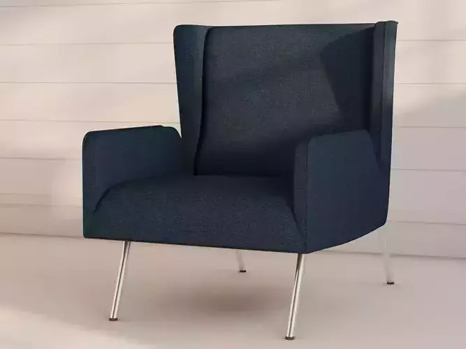 Armchair wing chair fabric with chrome legs
