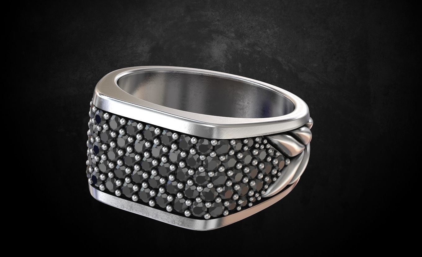 Ring with stones size 9 187 3D print model_6