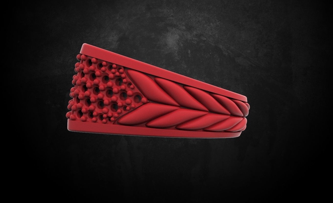 Ring with stones size 9 187 3D print model_11