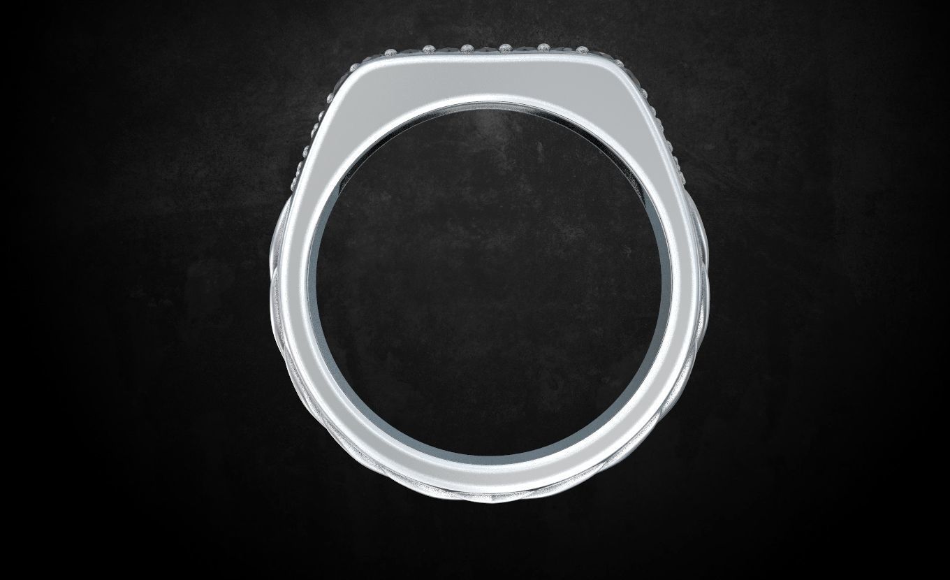 Ring with stones size 9 187 3D print model_9