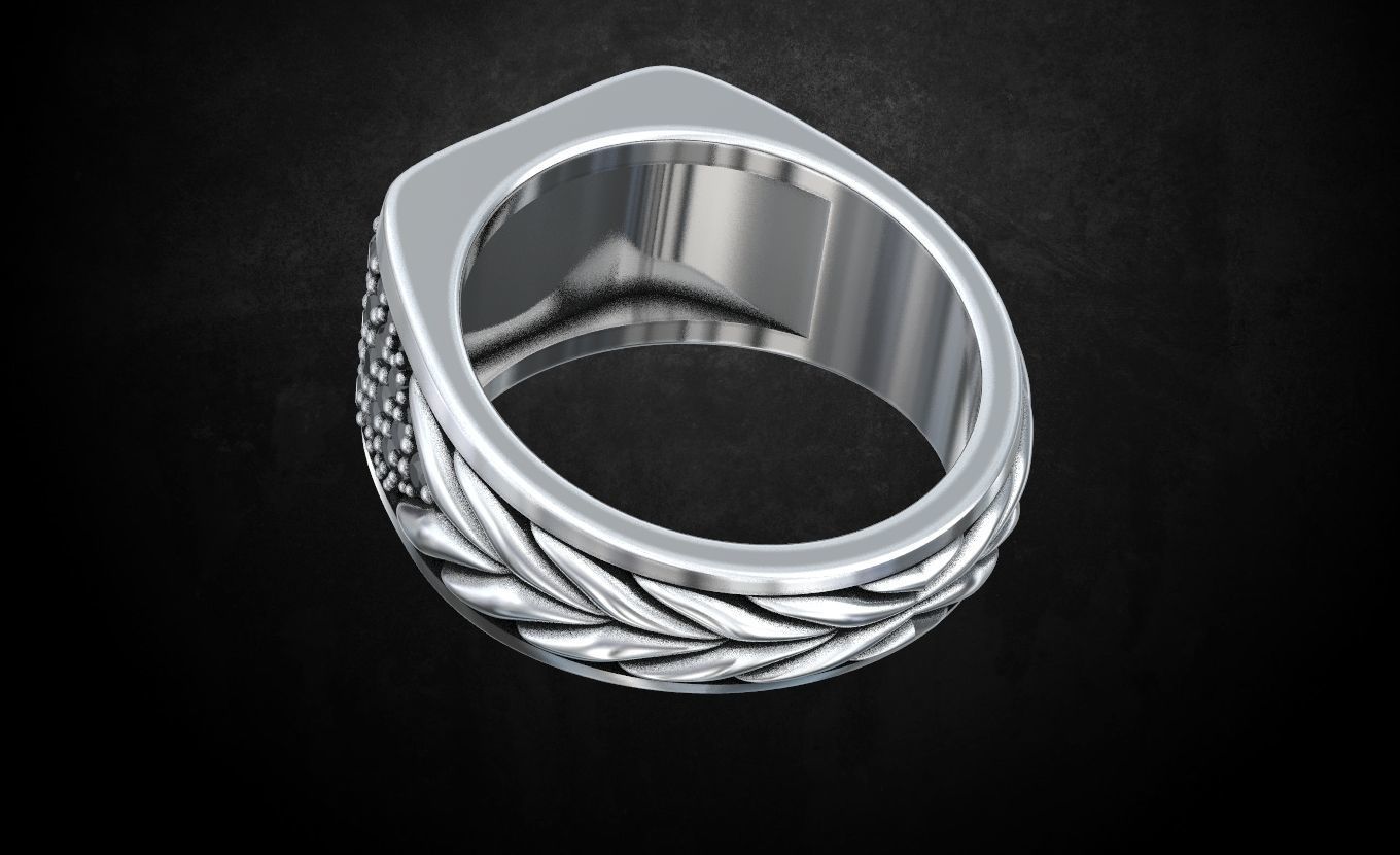 Ring with stones size 9 187 3D print model_7