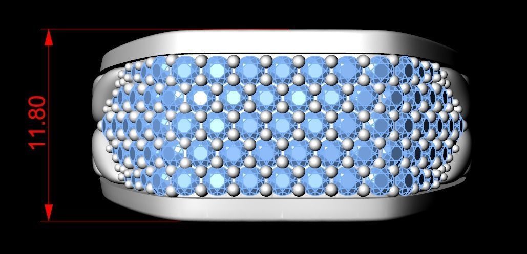 Ring with stones size 9 187 3D print model_17