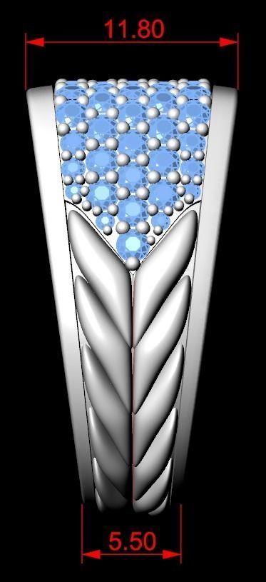 Ring with stones size 9 187 3D print model_15