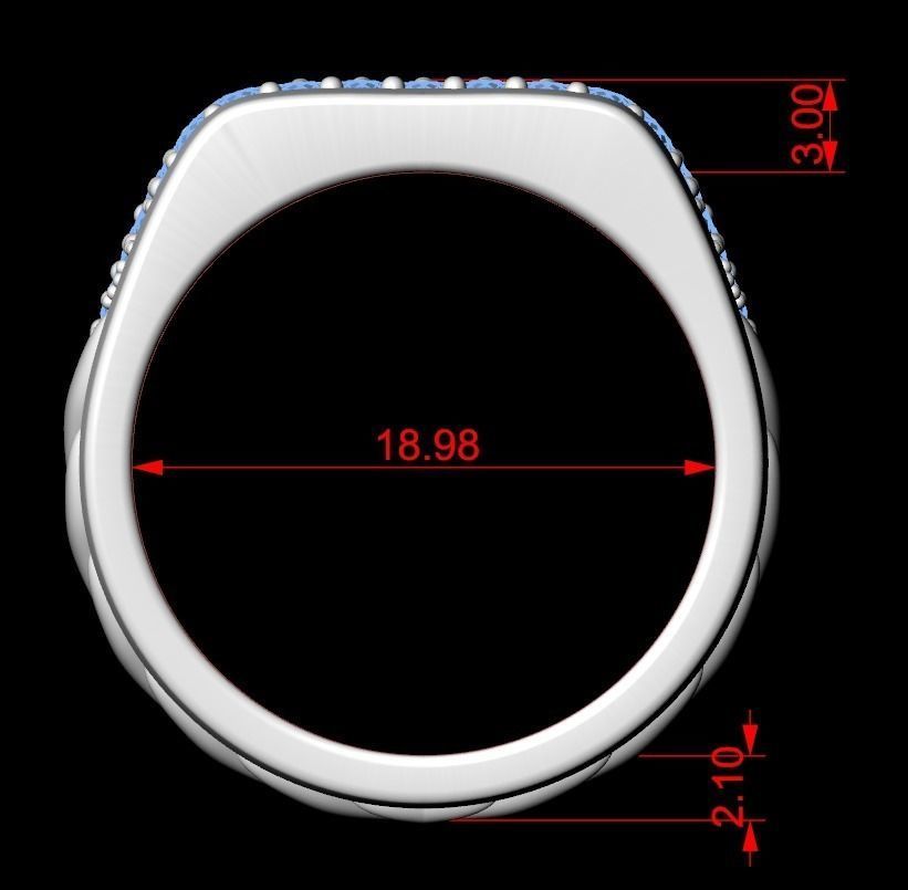 Ring with stones size 9 187 3D print model_16