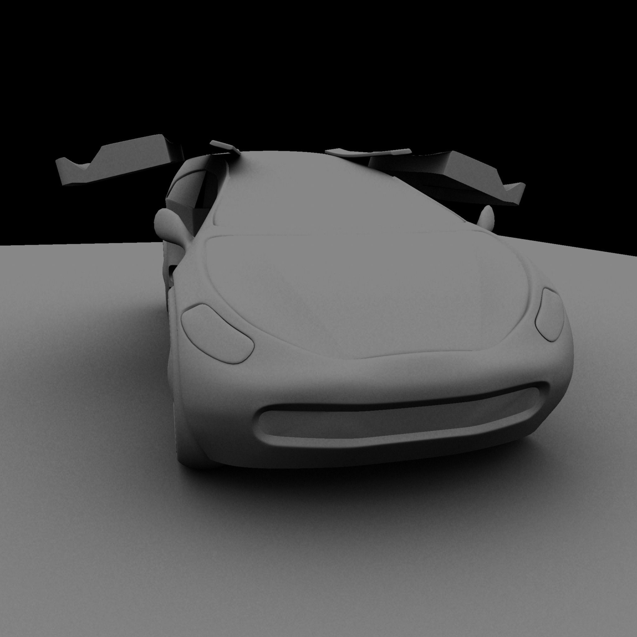 Electronic Car Low-poly 3D model_2