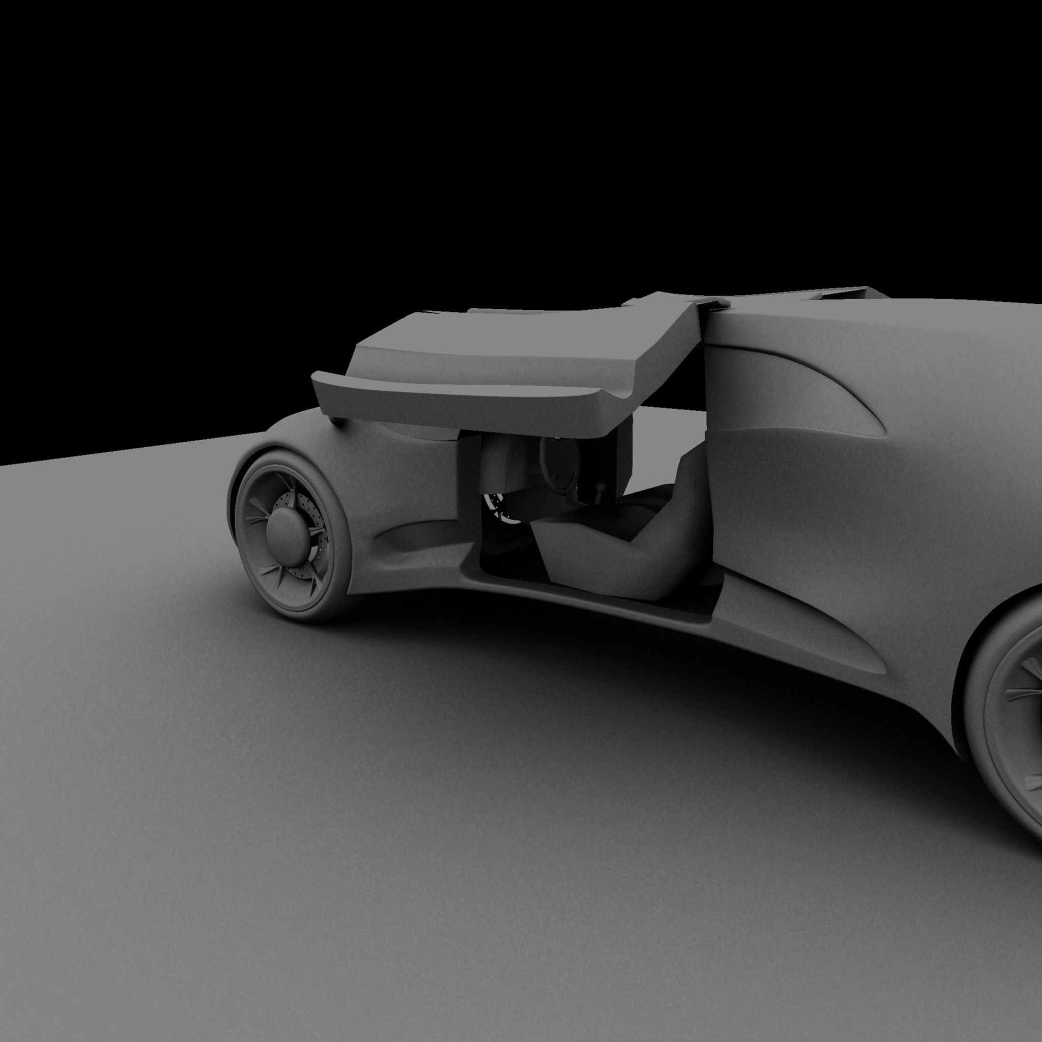 Electronic Car Low-poly 3D model_1