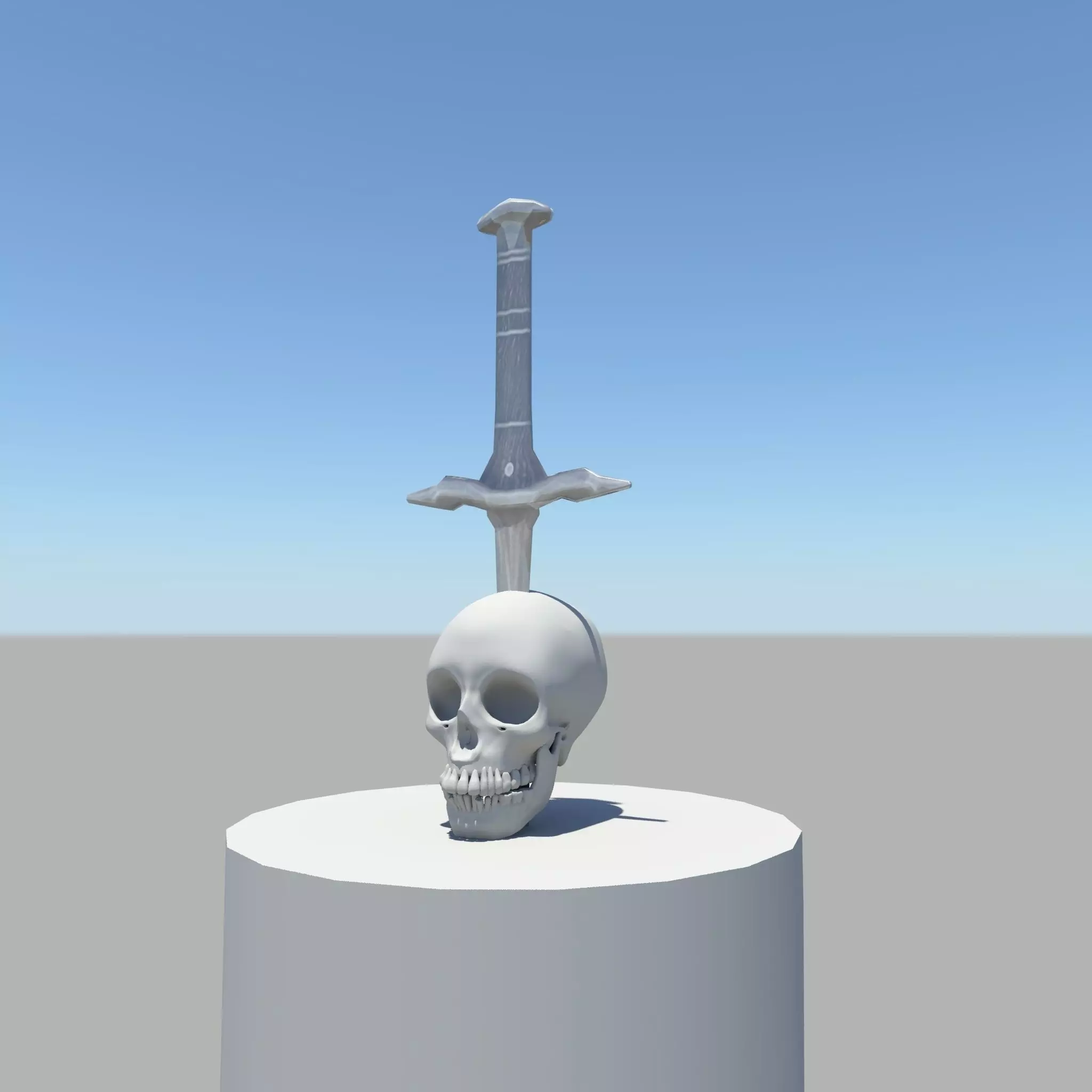 Human skull 3D print model