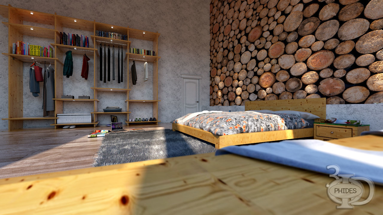 Bedroom 3 interior and exterior 3D model_3