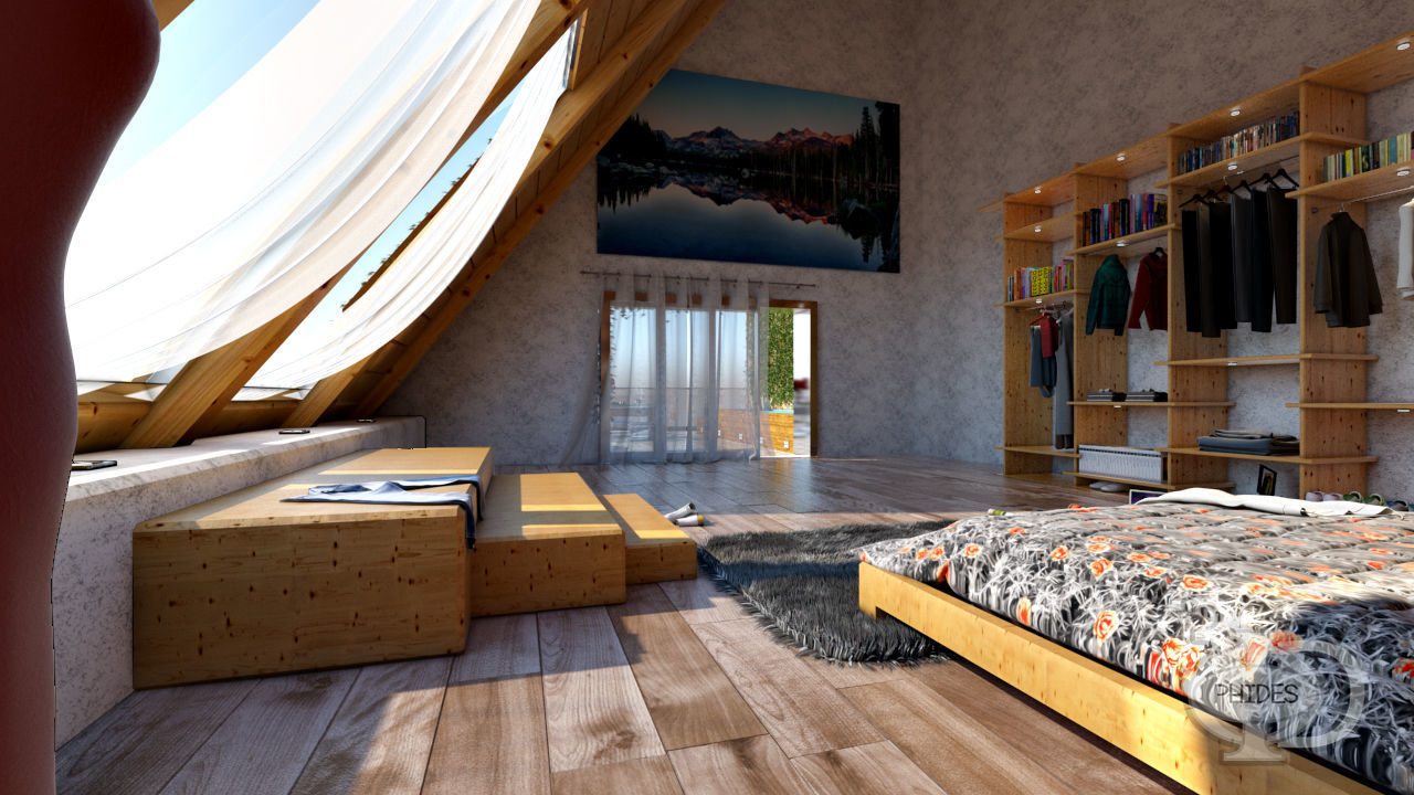Bedroom 3 interior and exterior 3D model_6