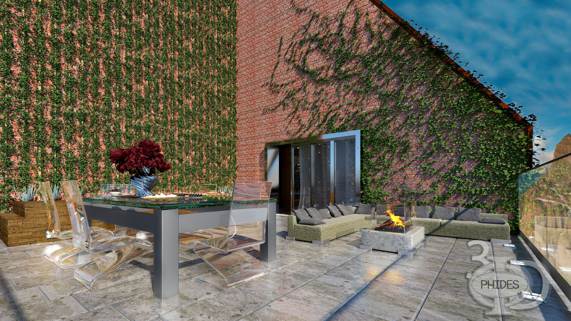 Bedroom 3 interior and exterior 3D model_1