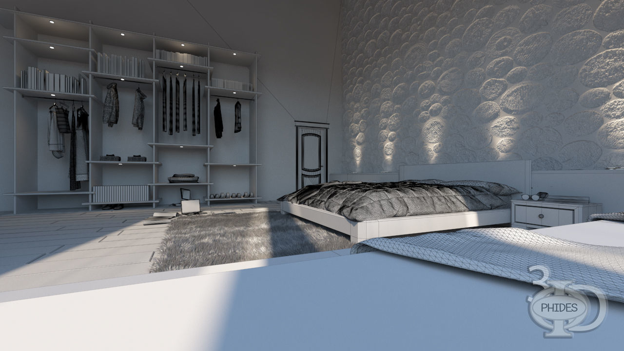 Bedroom 3 interior and exterior 3D model_12