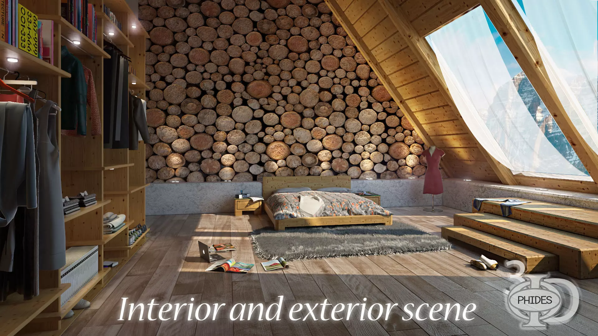 Bedroom 3 interior and exterior 3D model_0