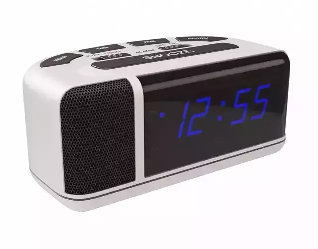 Acctim Excelsior Blue LED Mains Electric Bold Bedside Alarm Cloc