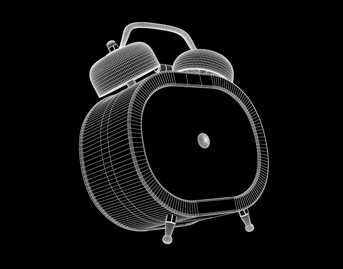 Goldfox Fashion Oval Cute Twin Double Bell Desk Alarm Clock  3D model_2