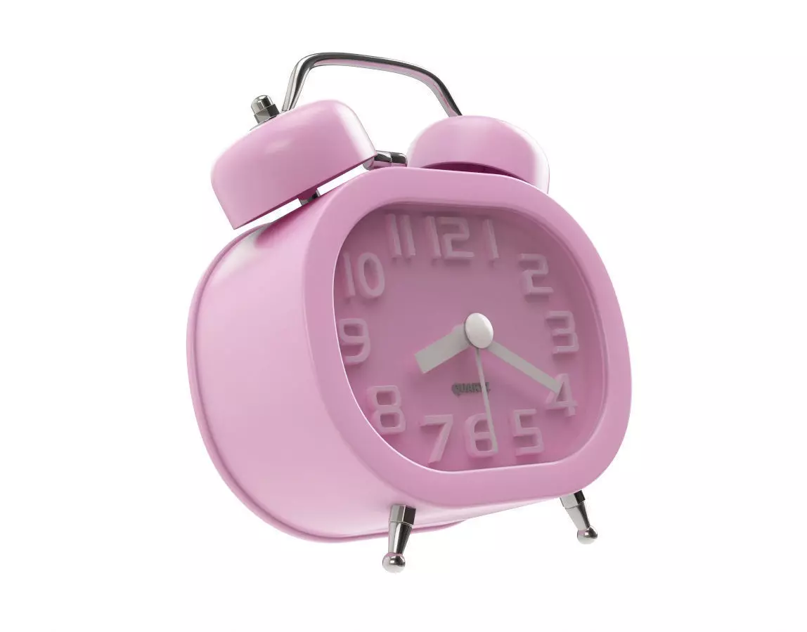 Goldfox Fashion Oval Cute Twin Double Bell Desk Alarm Clock  3D model_0