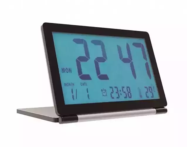 Pingenaneer Folding LCD Display Digital Travel Clock Desk