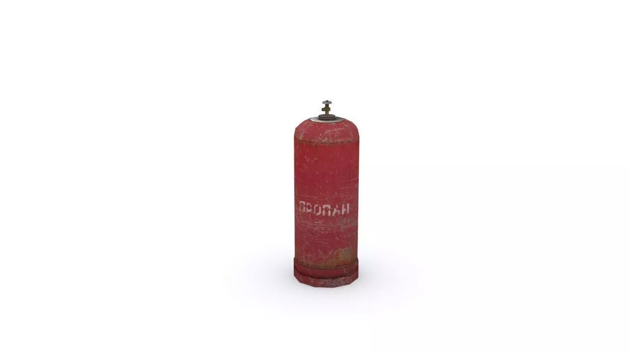 gas-cylinder fire extinguisher Free low-poly 3D model_0