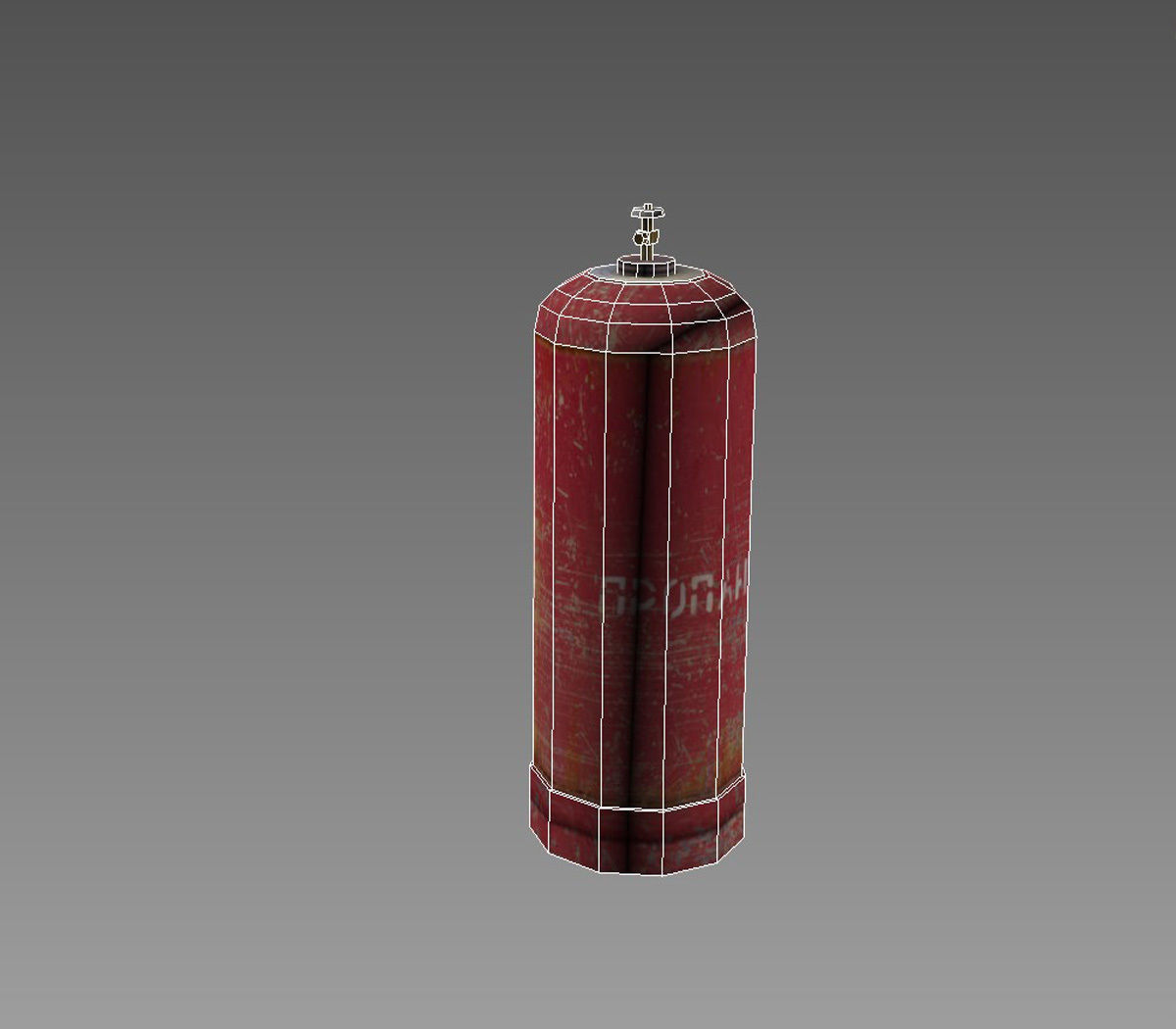 gas-cylinder fire extinguisher Free low-poly 3D model_2