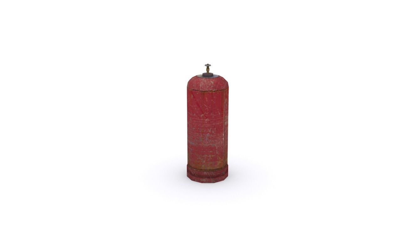 gas-cylinder fire extinguisher Free low-poly 3D model_1